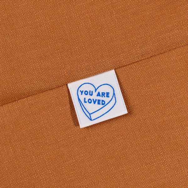 You Are Loved woven KATM sewing labels for handmade clothes and DIY sewing projects