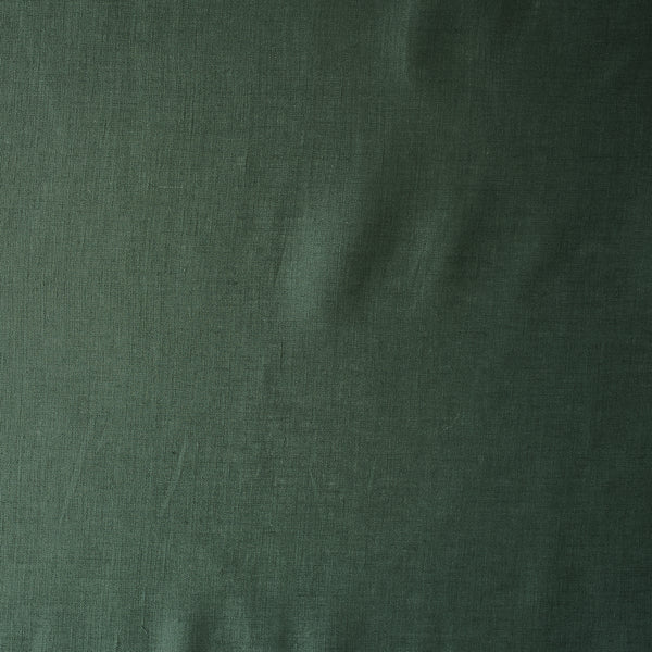 Lunar Green Linen Fabric - Lightweight, 100% European Flax, Rich Green Color