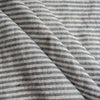 Close-up of blue and white striped Marine Stripe 100% Linen Fabric fabric