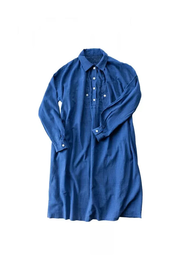 Blue shirt dress on a white background