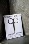Merchant & Mills Wide Bow Scissors 4" black steel for precise thread snipping at the sewing machine