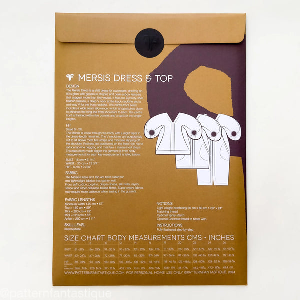 Mersis Dress & Top Sewing Pattern – shift dress with balloon sleeves & V-necklines