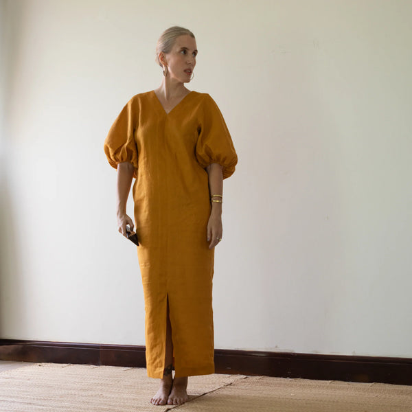 Mersis Dress & Top Sewing Pattern – shift dress with balloon sleeves & V-necklines