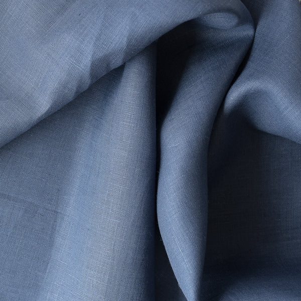 Midnight Slate 100% Linen fabric cool-toned blue-grey shade an d lightweight