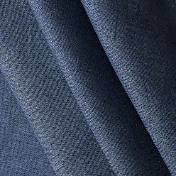 Midnight Slate 100% Linen fabric cool-toned blue-grey shade an d lightweight