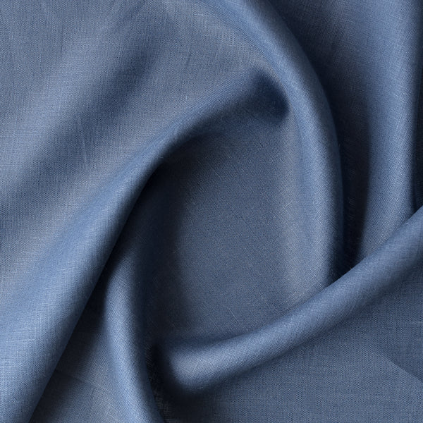 Midnight Slate 100% Linen fabric cool-toned blue-grey shade an d lightweight