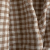 Mocha Gingham 100% Linen Fabric with 1.25cm checks in mocha and off-white – extra wide, European Flax™ certified