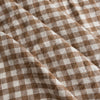 Mocha Gingham 100% Linen Fabric with 1.25cm checks in mocha and off-white – extra wide, European Flax™ certified