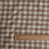 Mocha Gingham 100% Linen Fabric with 1.25cm checks in mocha and off-white – extra wide, European Flax™ certified