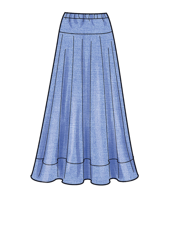 New Look Sewing Pattern N6668 for Misses' V-neck sleeveless top & flared skirt in linen and silky fabrics