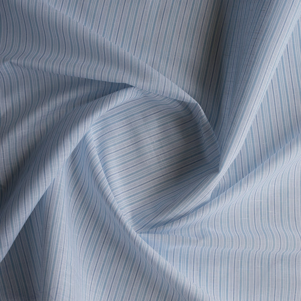 Oceanline Linen Cotton Fabric – lightweight yarn-dyed stripe in light blue and white