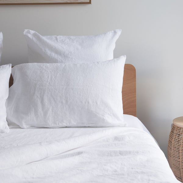Pure White 100% Linen Duvet Cover