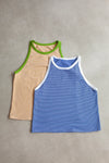 Racer Vest sewing pattern - sporty jersey vest with high neck, narrow shoulders, and low scoop underarms