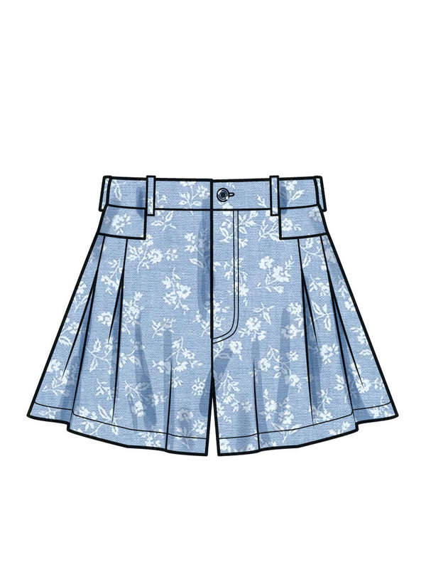 Simplicity Sewing Pattern S9955 for Misses' Pleated Shorts and Wide-Leg Pants