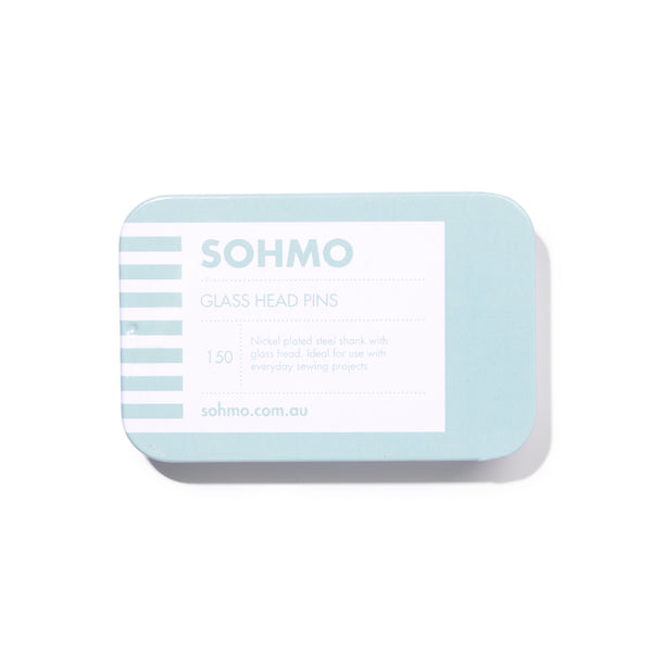 Light blue tin box with 'SOHMO' branding on a white background