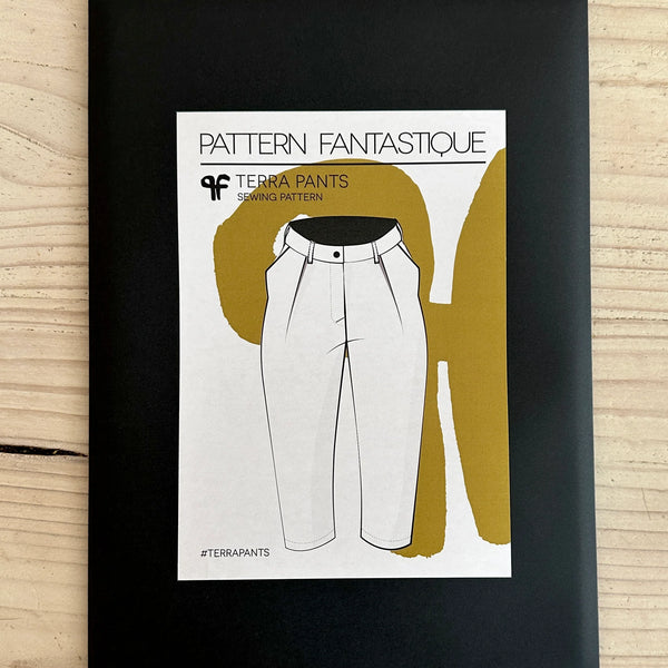 Terra Pant Sewing Pattern – high-waisted, pleated, tapered leg pants with pockets