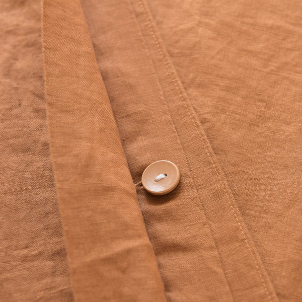 Tobacco Brown duvet cover made from 100% European linen. Vintage washed, breathable and medium weight (165–170 GSM) for warm, natural bedding.