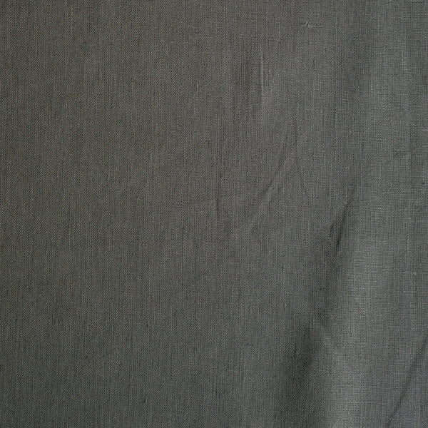 Urban Moss deep grey-olive 100% linen fabric, 230 GSM, 25 LEA – close-up texture