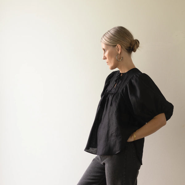 Vali Dress & Top Sewing Pattern – 70s-inspired smock with gathered yoke & neckline options