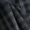 Yarn-Dyed Charcoal Check Linen Blend Fabric - Dark Grey and Black Check