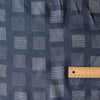 Zen Block Print 100% Linen Fabric – navy blue with white geometric print, lightweight 140 GSM, fine 60 LEA weave