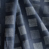 Zen Block Print 100% Linen Fabric – navy blue with white geometric print, lightweight 140 GSM, fine 60 LEA weave