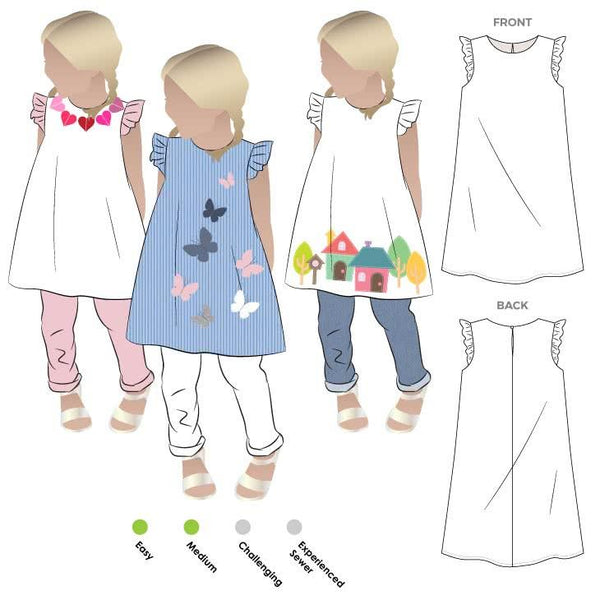 Andie Kids Dress Multi-Size Sewing Pattern - hard copy-Sewing Patterns-Style Arc-1-7-de Linum