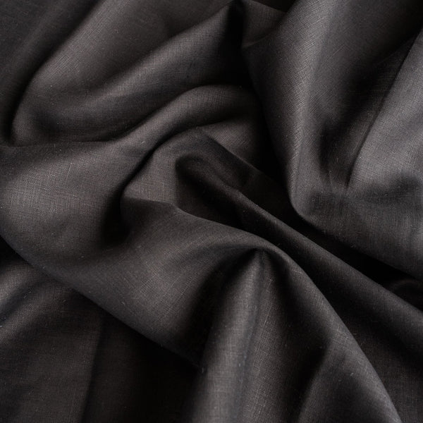 Ebony Dark 100% Linen Fabric