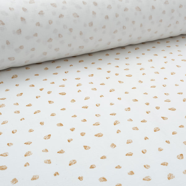 Little Leaf Print 100% Linen Fabric