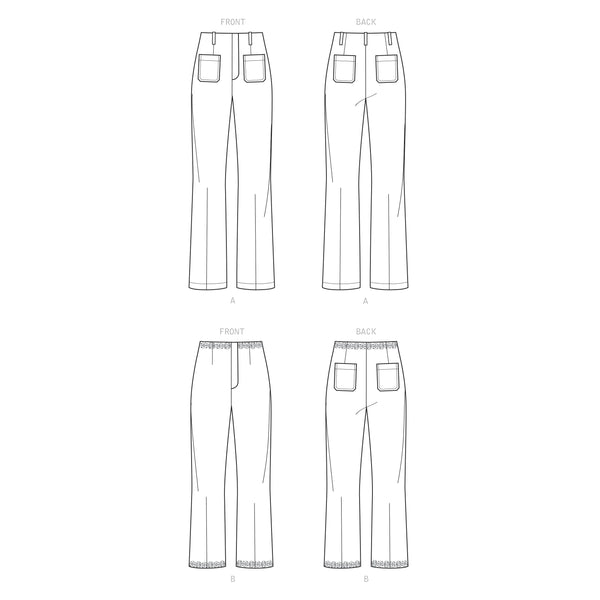 Misses' High Waisted Flared Pants Sewing Pattern N6660