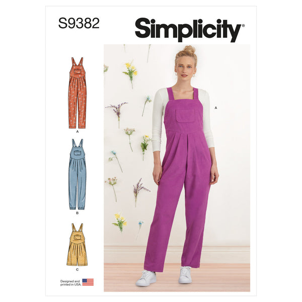 Misses' Overall with Shaped Raised Waist and Back TiesSewing Pattern