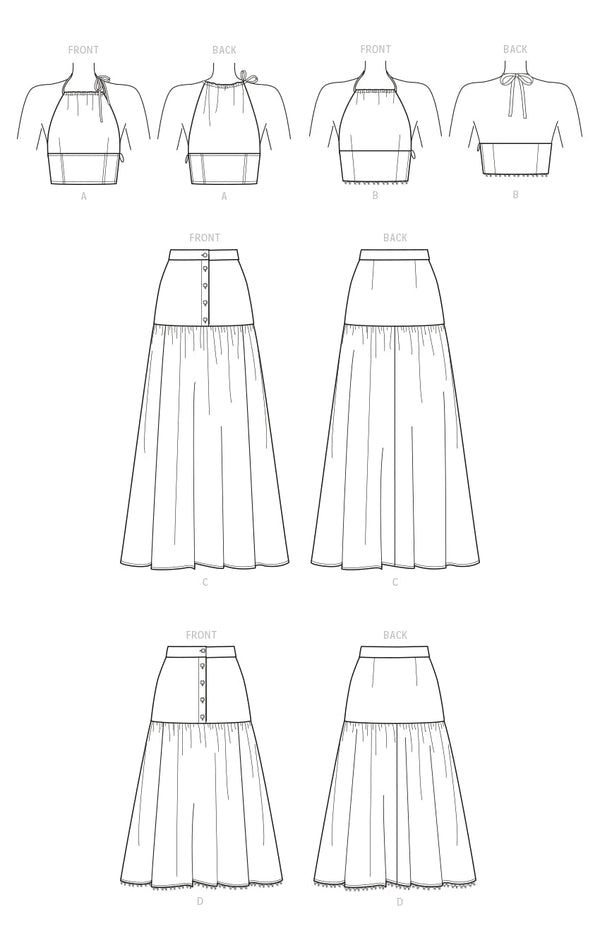 Misses' Top and Skirts S9613 Multi-Size Sewing Pattern