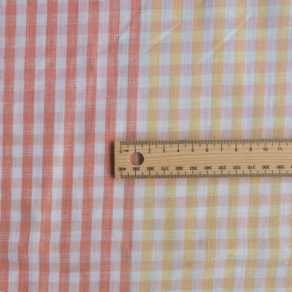 Rainbow Gingham 100% Linen Fabric