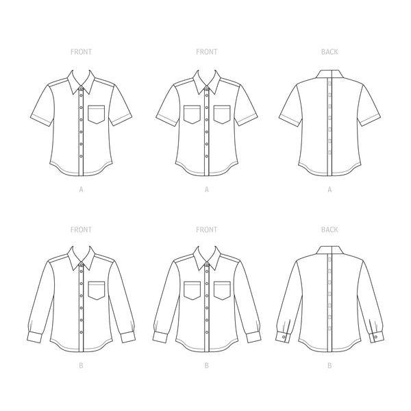 Unisex Adaptive Shirt S9487 Multi-Size Sewing Pattern