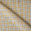 Summery Daffodil Check Linen Fabric with yellow and grey checks, offering a lightweight and delicate slub texture for airy summer garments.