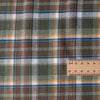 Lightweight Harvest Plaid Linen Blend Fabric, 60% Linen 40% Cotton, 130 GSM, natural earthy tones, ideal for breathable garments and home textiles