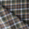 Lightweight Harvest Plaid Linen Blend Fabric, 60% Linen 40% Cotton, 130 GSM, natural earthy tones, ideal for breathable garments and home textiles