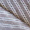 White & Light Brown Striped 100% Linen Fabric