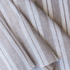 White & Light Brown Striped 100% Linen Fabric