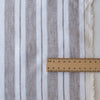 White & Light Brown Striped 100% Linen Fabric