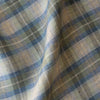 Blue Green Plaid 100% Linen Fabric