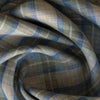 Blue Green Plaid 100% Linen Fabric