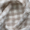 Nature Gingham Extra Wide 100% Linen Fabric in natural colour, 280cm width, perfect for clothing and home textiles.