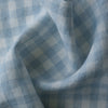 Pale Blue Gingham Extra Wide 100% Linen Fabric with 1.25cm pale blue and white checks, 280cm width.