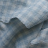 Pale Blue Gingham Extra Wide 100% Linen Fabric with 1.25cm pale blue and white checks, 280cm width.