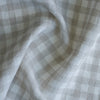 Dove Grey Gingham Extra Wide 100% Linen Fabric with 1.25cm Light Grey and White Checks