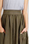 Brumby skirt sewing pattern, featuring gathered designs with deep scoop pockets and an exposed zipper