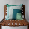 Teal-Green Patchwork Cushion Cover 100% Linen