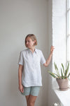 Timeless Classic Shirt pattern, showcasing traditional shirt making techniques with a modern cut, available in UK sizes 4-28