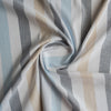 Luxurious wide stripe linen-cotton fabric inspired by island beaches and light waters